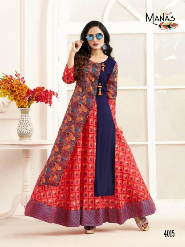 Manas Valentina 2 NX Designer Maslin Digital Printed Long Kurti